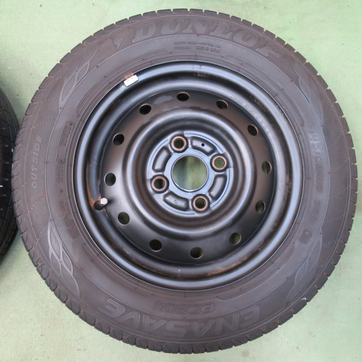 キレイ！23年◎145/80R13 ダンロップ エナセーブ EC204 TOPY スチール ホイール 13インチ PCD100/4H◎6100607イノ