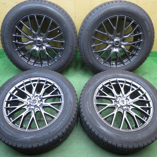 バリ溝！22年！キレイ！9.5分★スタッドレス 235/60R18 ダンロップ ウインターマックス SJ8 SJ8+ Exceeder エクシーダー 18インチ PCD114.3/5H★5081803NJス