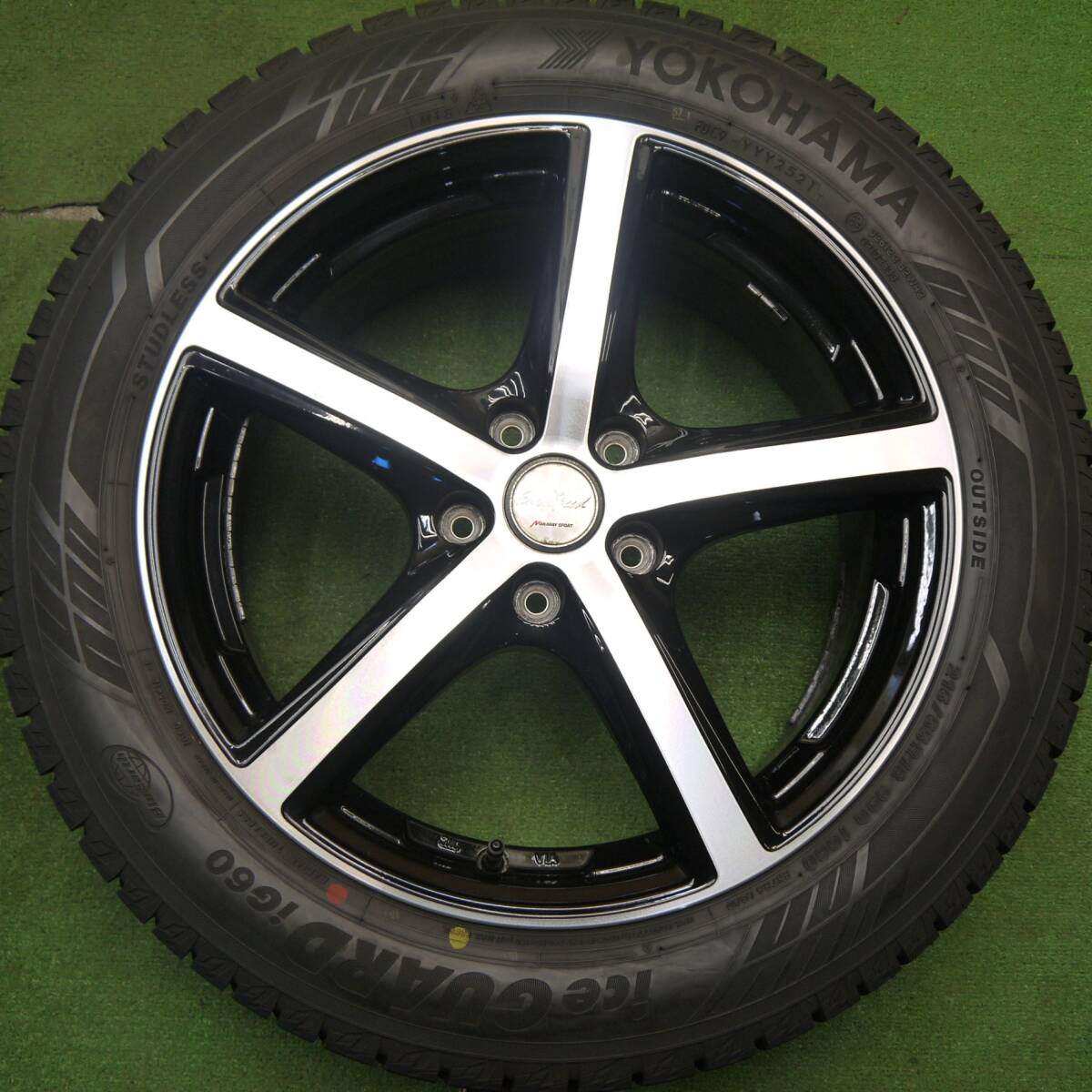 タイヤほぼ未使用！21年！キレイ★スタッドレス 215/55R18 ヨコハマ アイスガード iG60 EuroSpeed MANARAY SPORT ユーロスピード 18インチ PCD114.3/5H★5031906Hス