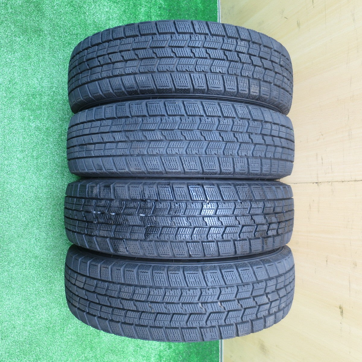 バリ溝！21年！9分★スタッドレス 155/65R14 グッドイヤー アイスナビ7 スチール ホイール 14インチ PCD100/4H★5101606NJス