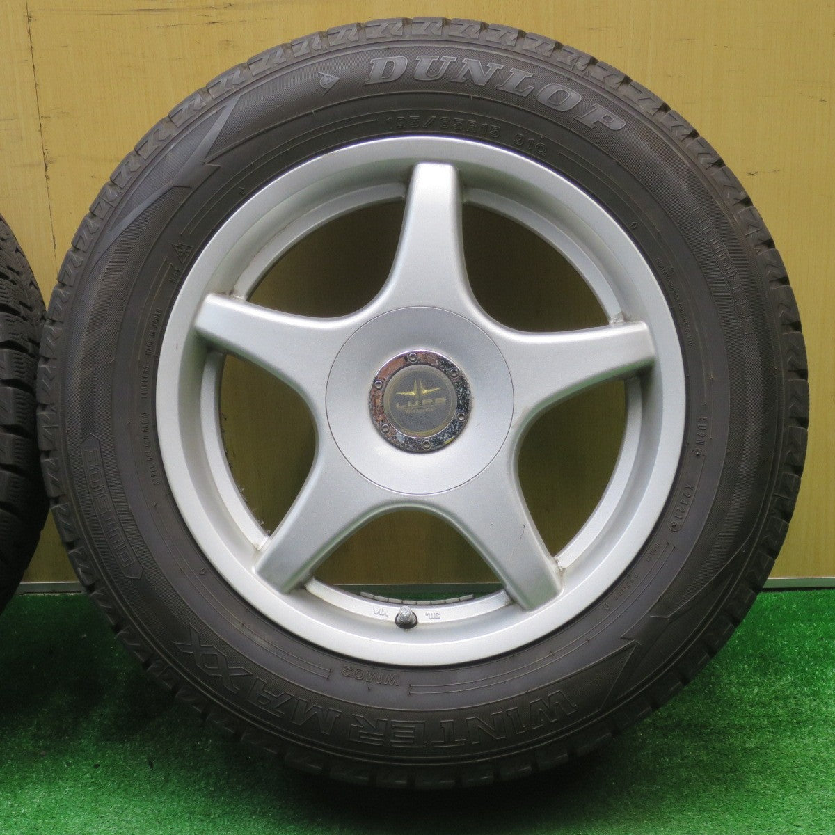 バリ溝！21年！9分★スタッドレス 195/65R15 ダンロップ ウインターマックス WM02 LUPS 社外 アルミ 15インチ PCD114.3/4H 5H マルチ★5110401NJス
