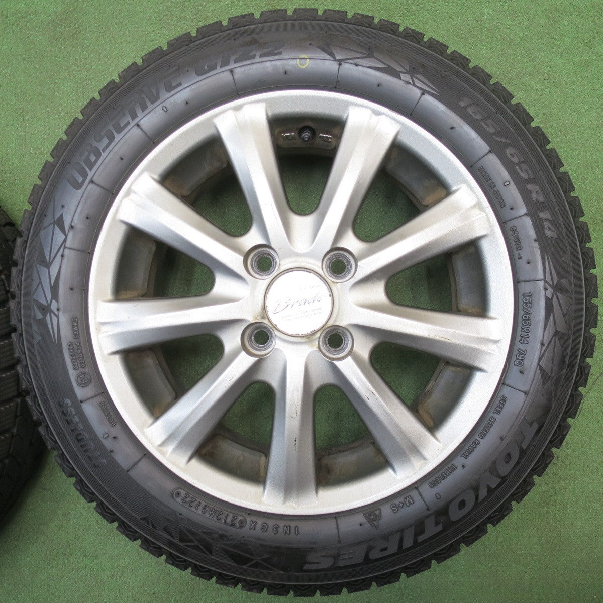 バリ溝！22年！9.5分以上★スタッドレス 165/65R14 トーヨー オブザーブ GIZ2 Brade 14インチ PCD100/4H★6051901NJス