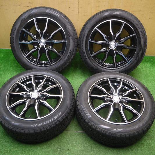 4本価格★スタッドレス 185/60R15 ピレリ アイスアシンメトリコ B-win KRX 15インチ PCD100/4H★4121702Hス