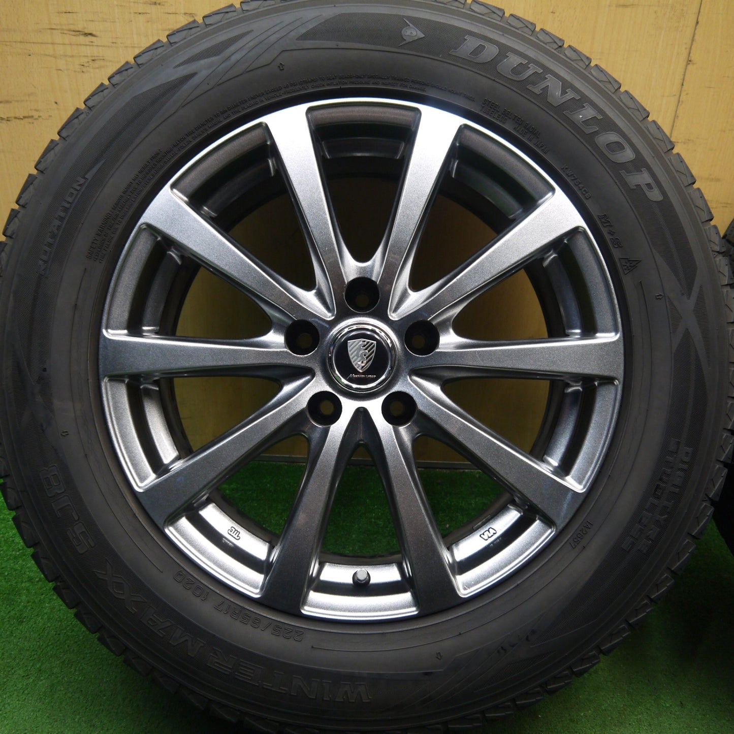 バリ溝！キレイ！8.5分★スタッドレス 225/65R17 ダンロップ ウインターマックス SJ8 MANARAY SPORT マナレイスポーツ 17インチ PCD114.3/5H★5071606Hス