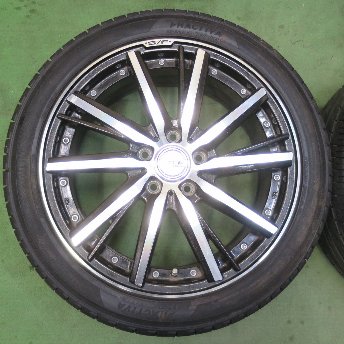 バリ溝！9.5分★S/F STEINER 225/45R18 プラクティバ BP01 ヨコハマ シュタイナー 18インチ PCD114.3/5H★6021504IMノ