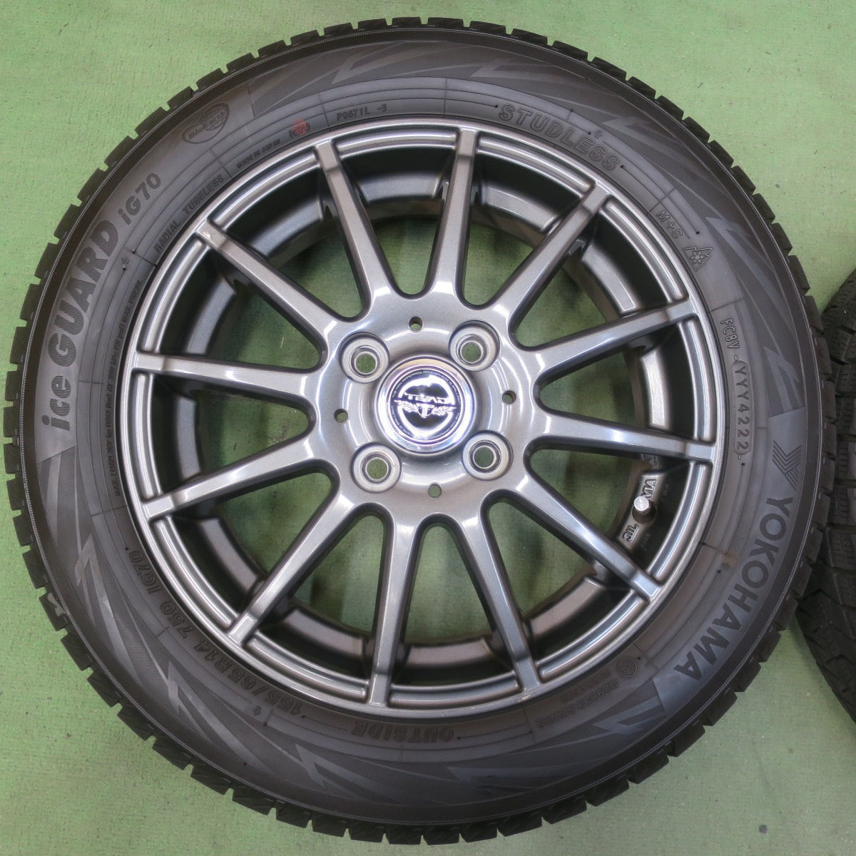 バリ溝！22年！9分◎スタッドレス 155/65R14 ヨコハマ アイスガード iG70 TEAD テッド 14インチ PCD100/4H◎6062407イス