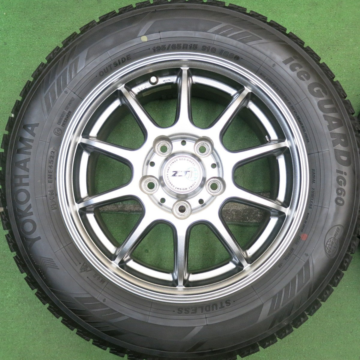 バリ溝！22年！キレイ！9.5分★スタッドレス 195/65R15 ヨコハマ アイスガード iG60 LCZ 社外 アルミ 15インチ PCD114.3/5H★5062815HAス