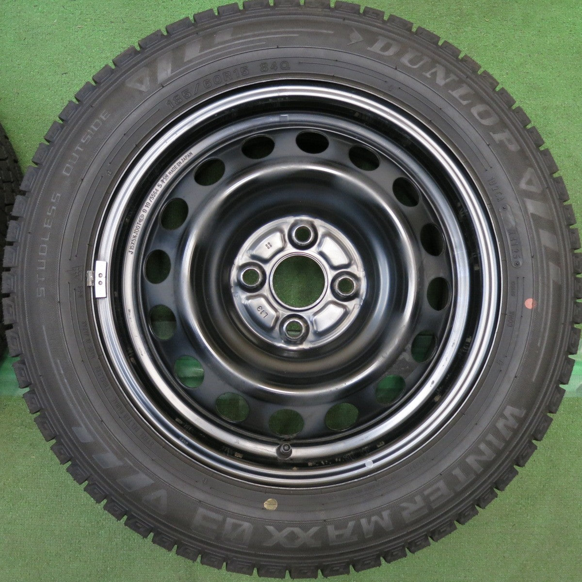 バリ溝！25年！キレイ！9.5分以上◎スタッドレス 185/60R15 ダンロップ ウインターマックス 03 スチール ホイール 15インチ PCD100/4H◎6101002HAス