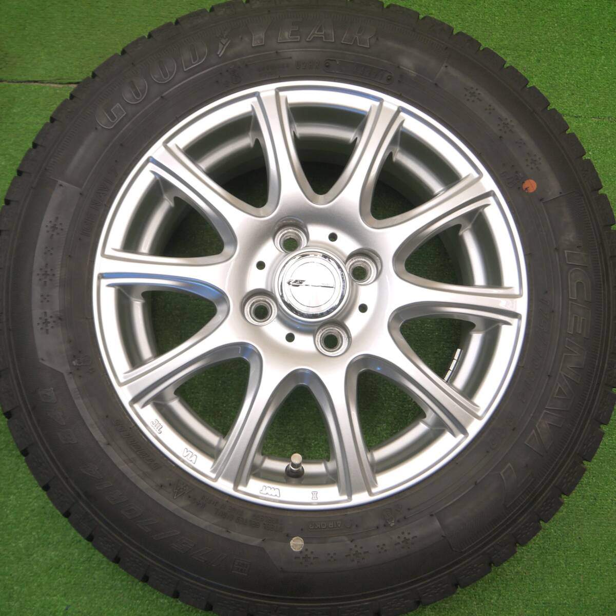 バリ溝！21年！キレイ！9分★スタッドレス 175/70R14 グッドイヤー アイスナビ7 LAUFBAHNⅡ 14インチ PCD100/4H★4111805Hス