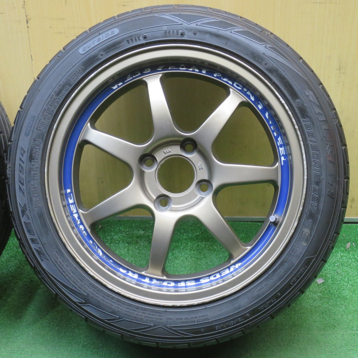 バリ溝！8.5分★WedsSport SA-90 195/50R15 ファルケン ZIEX ZE914 ウェッズスポーツ 15インチ PCD100/4H★6050402NJノ
