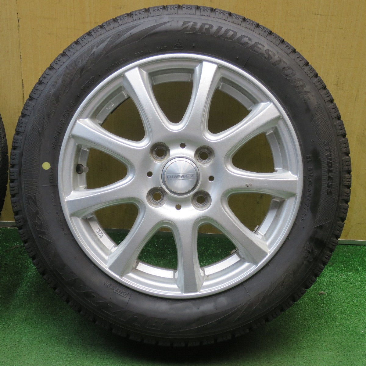 バリ溝！24年！8.5分◎スタッドレス 155/65R14 ブリヂストン ブリザック VRX2 DUFACT デュファクト 14インチ PCD100/4H◎6072401NJス
