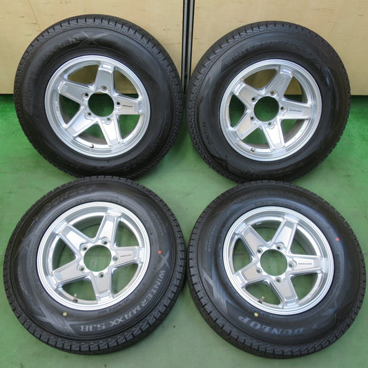 バリ溝！24年！キレイ！9.5分以上★KEELER 195/80R15 スタッドレス ダンロップ ウインターマックス SJ8 + キーラー 15インチ PCD139.7/5H★5112402イス