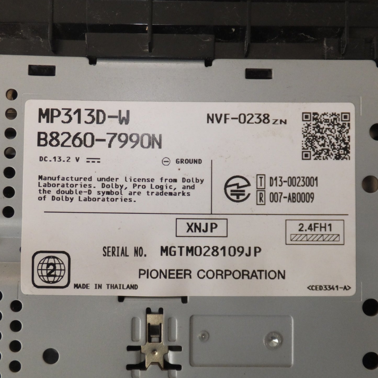 [送料無料] ジャンク★パイオニア製 日産 純正 オリジナルナビゲーションシステム MP313D-W B8260-7990N NVF-0238ZN[10]★
