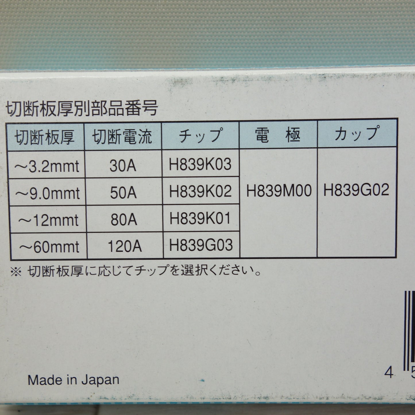 [送料無料] 未使用！7箱セット☆ダイヘン 切断用 スーパー プラズマ 電極 H839M00 D-12000(G):120A DAIHEN ELECTRODE☆