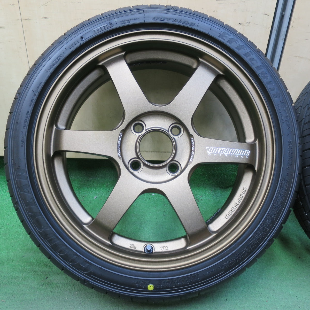 未使用！25年★RAYS TE37 SONIC 鍛造 165/50R16 グッドイヤー EfficientGrip Comfort 16インチ レイズ 軽サイズ PCD100/4H★5092913イノ
