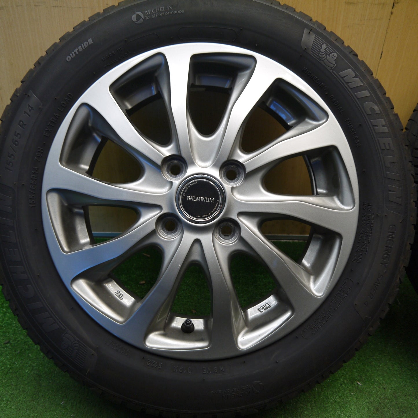 4本価格！23年★155/65R14 ミシュラン エナジーセイバー4 BALMINUM TR10 バルミナ 14インチ PCD100/4H★6032406Hノ