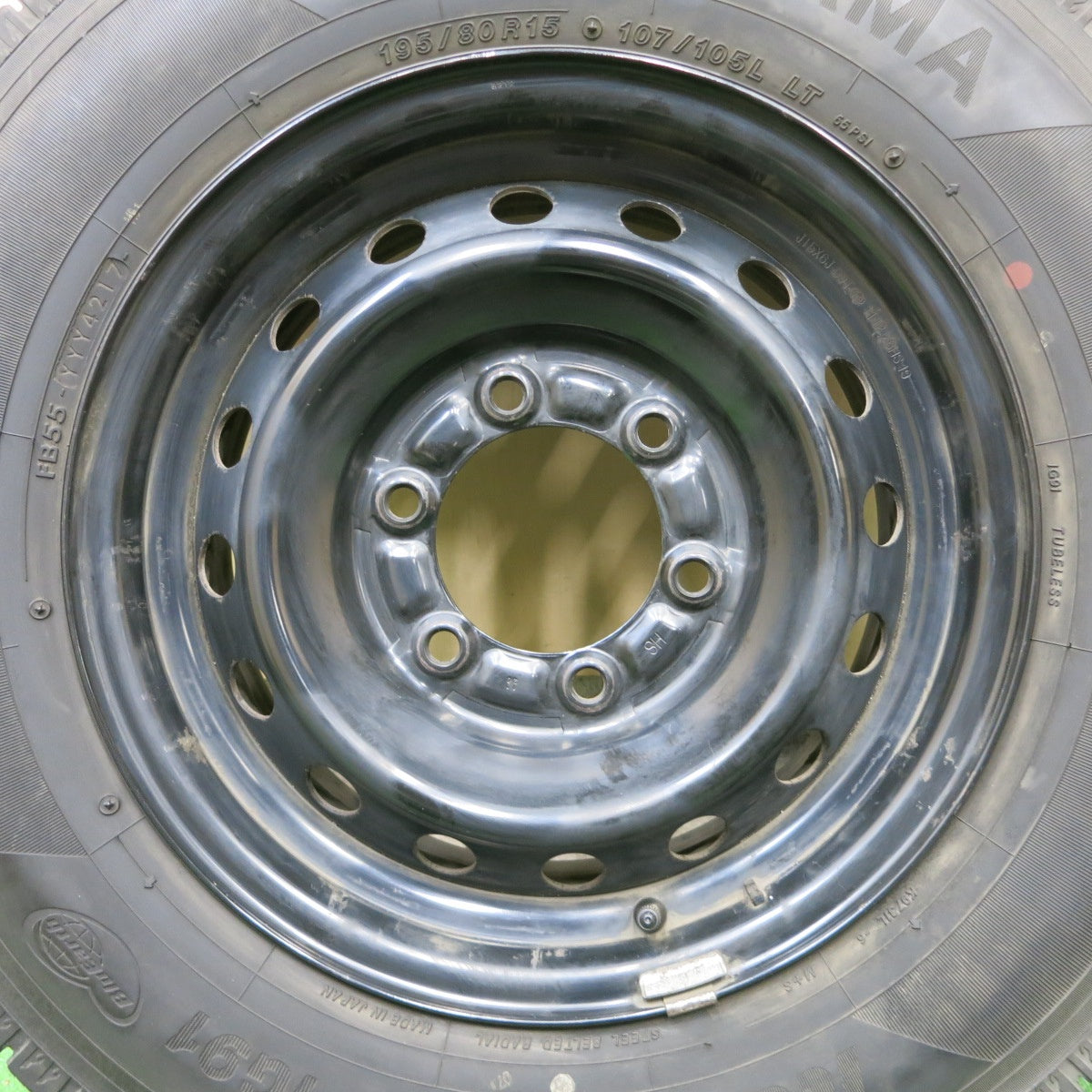 *送料無料* 4本価格★トヨタ ハイエース 純正 スチール 195/80R15 107/105L スタッドレス ヨコハマ アイスガード iG91 PCD139.7/6H★4062202ナス