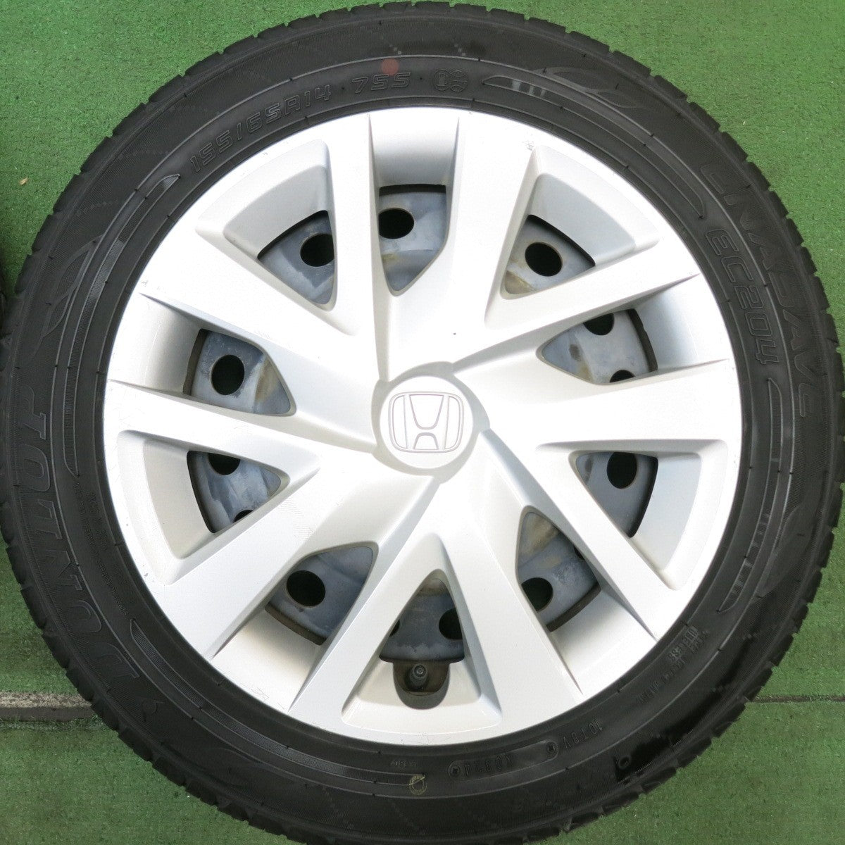 バリ溝！23年！8.5分◎ホンダ N-BOX 純正 スチール 155/65R14 ダンロップ エナセーブ EC204 14インチ PCD100/4H◎6072304HAノ