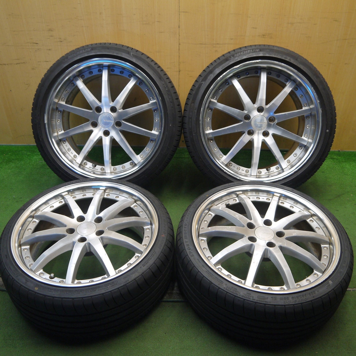 バリ溝！24年！9.5分以上★WORK GNOSIS GS1 225/35R19 275/35R19 ワンリ SPORT macro SA302 ミシュラン プライマシー3 ワーク グノーシス 19インチ PCD114.3/5H★5100704Hノ