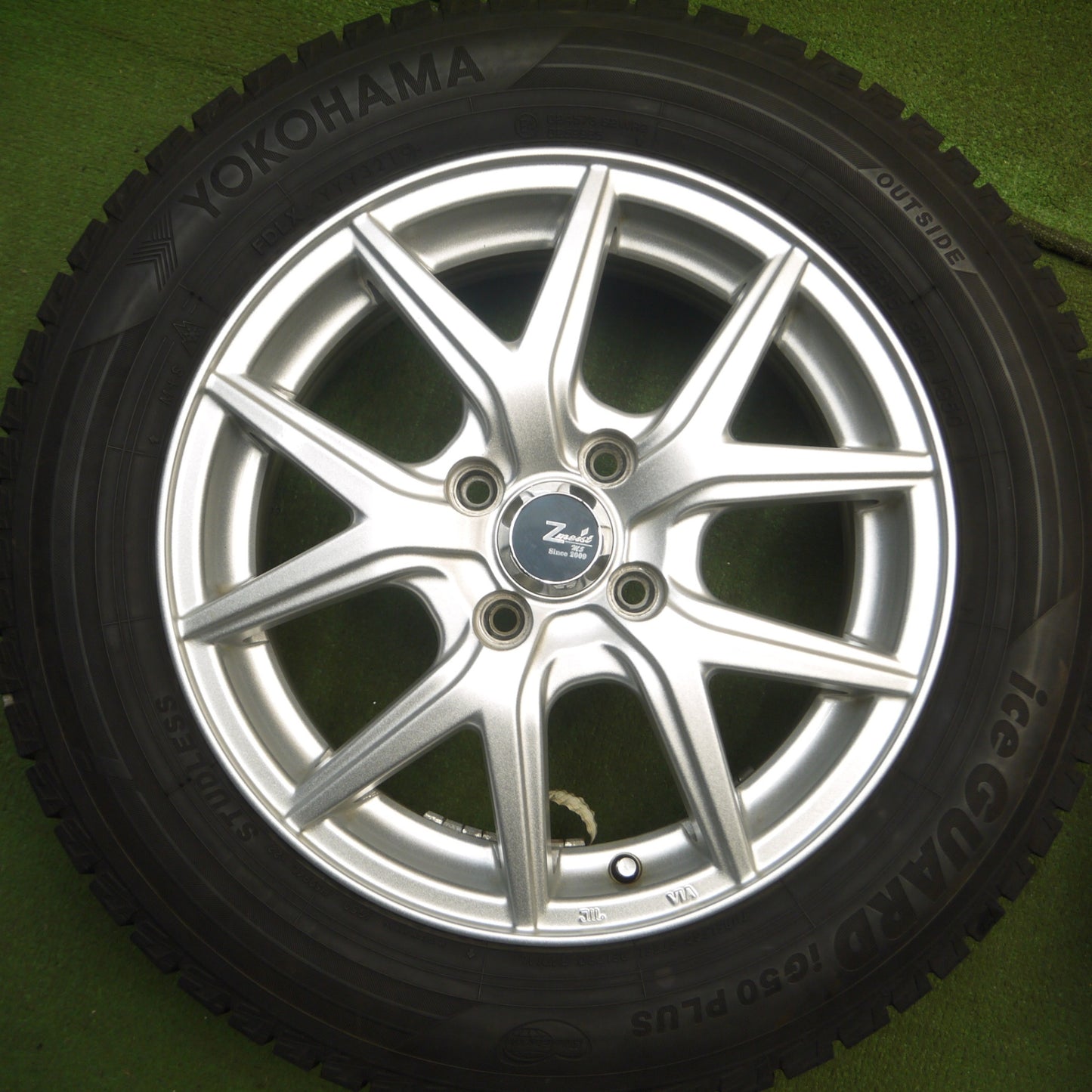 *送料無料* バリ溝！キレイ！9.5分★スタッドレス 185/65R15 ヨコハマ アイスガード iG50 プラス Zmeist M5 15インチ PCD100/4H★4031901Hス