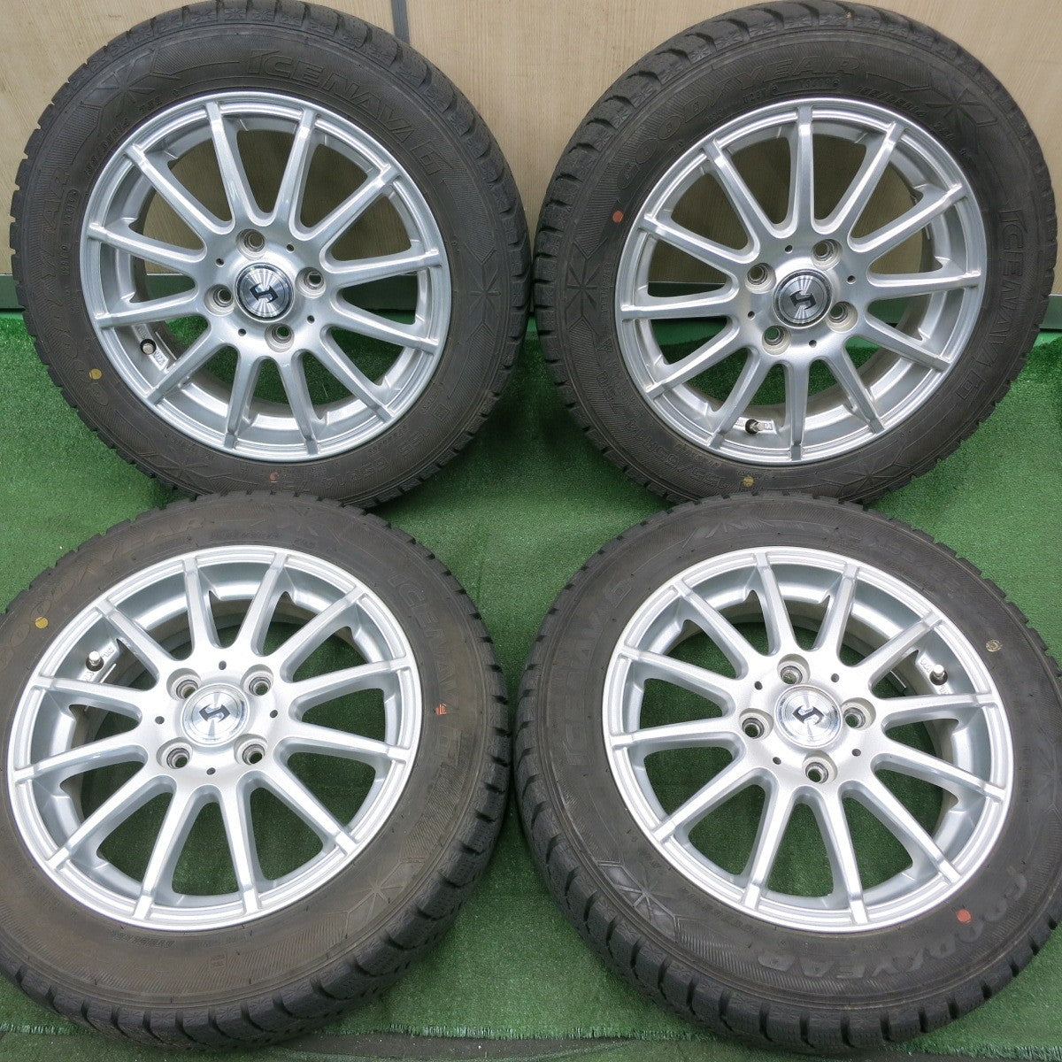 *送料無料* 4本価格★スタッドレス 155/65R14 グッドイヤー アイスナビ6 weds ウェッズ 14インチ PCD100/4H★4062902NJス