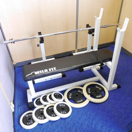 【岐阜発 直接引取限定】キレイ☆WILD FIT ベンチ プレス 台 バーベル 型式不明 ワイルド フィット ダンベル トレーニング マシン 筋トレ WFG 22LB☆