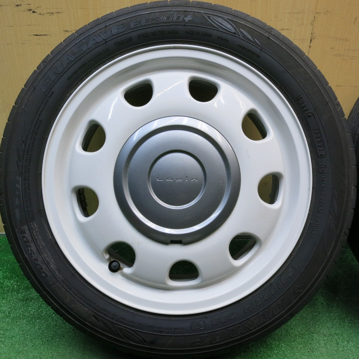 バリ溝！23年！8.5分★スズキ アルト ラパン ショコラ 純正 155/65R14 ダンロップ エナセーブ EC300+ 14インチ PCD100/4H★6050510HAノ