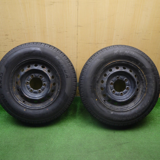 バリ溝！24年！9.5分！2本★ハイエース 等 195/80R15 107/105R ケンダ KOMENDO KR33 スチール ホイール 15インチ PCD139.7/6H★6010511Hノ