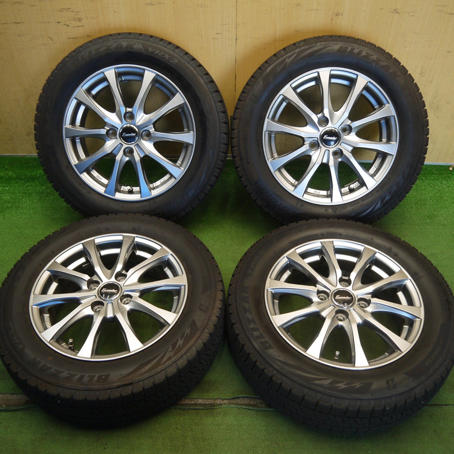 バリ溝！24年！キレイ！9分◎スタッドレス 165/65R14 ブリヂストン ブリザック VRX2 Exceeder エクシーダー 14インチ PCD100/4H◎6072104Hス