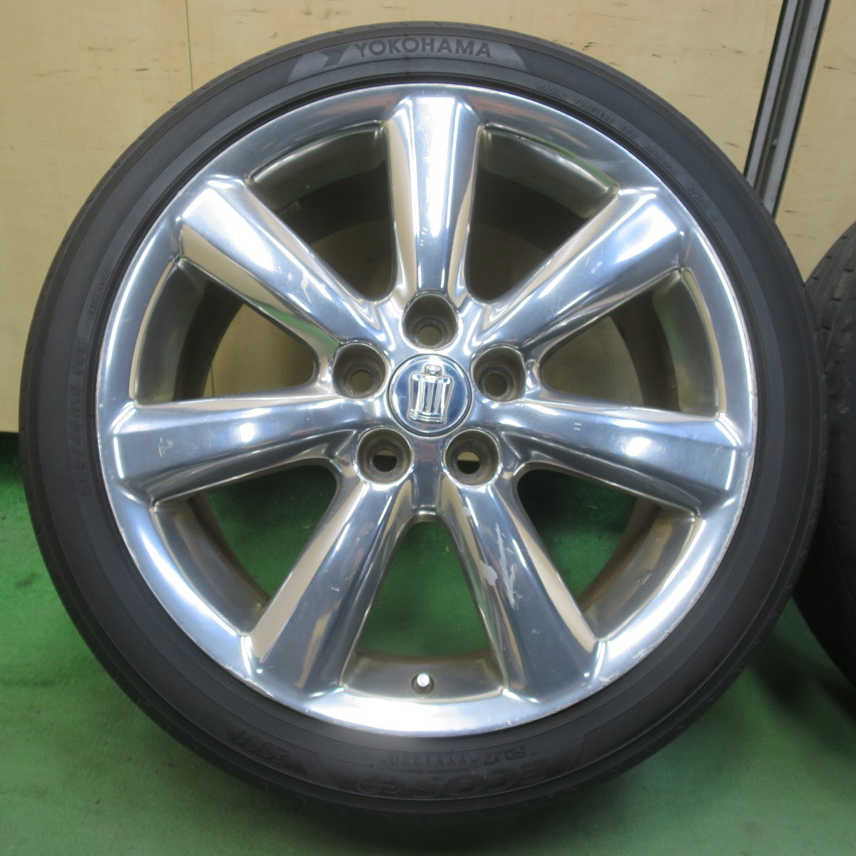4本価格★トヨタ クラウン アスリート アニバーサリー メッキ 特別仕様車 純正 225/45R18 ヨコハマ エコス ES31 18インチ PCD114.3/5H★6032601イノ
