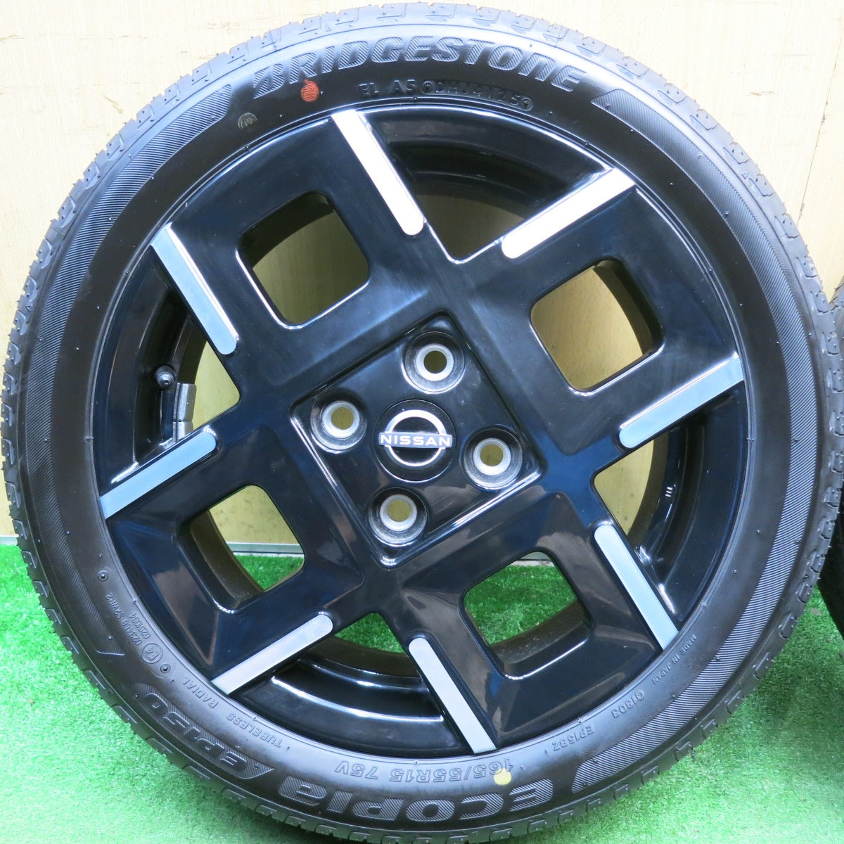 新車外し！25年◎日産 ルークス ハイウェイスター Gターボ 純正 165/55R15 ブリヂストン エコピア EP150 15インチ PCD100/4H◎6092703HAノ