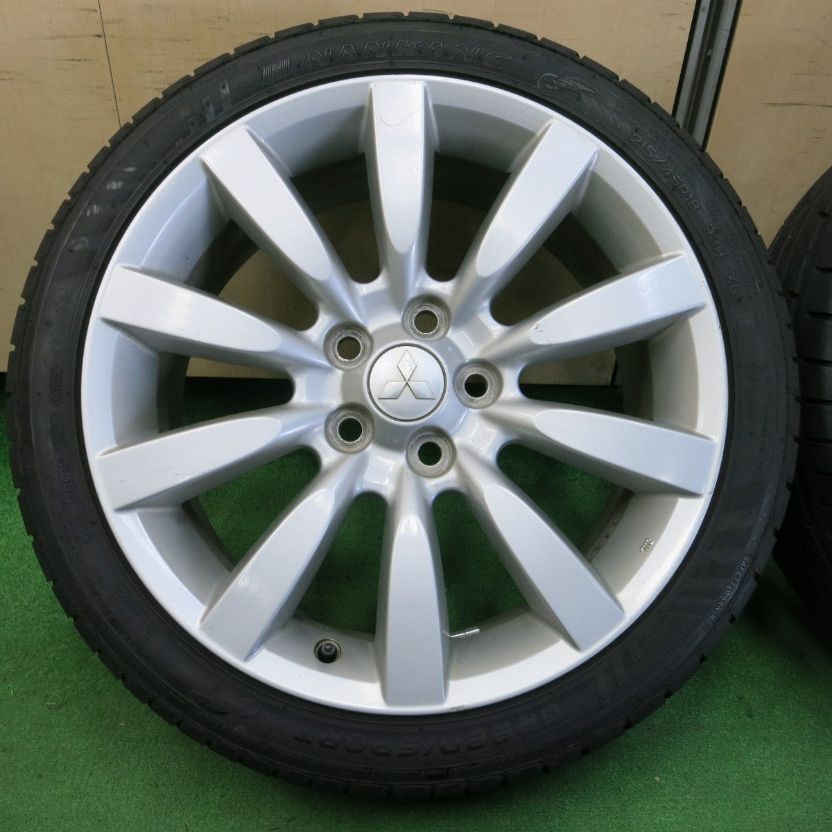 *送料無料* バリ溝！22年！9.5分★三菱 ギャランフォルティス 純正 215/45R18 ナンカン GREEN/SPORT 18インチ PCD114.3/5H★4033009イノ