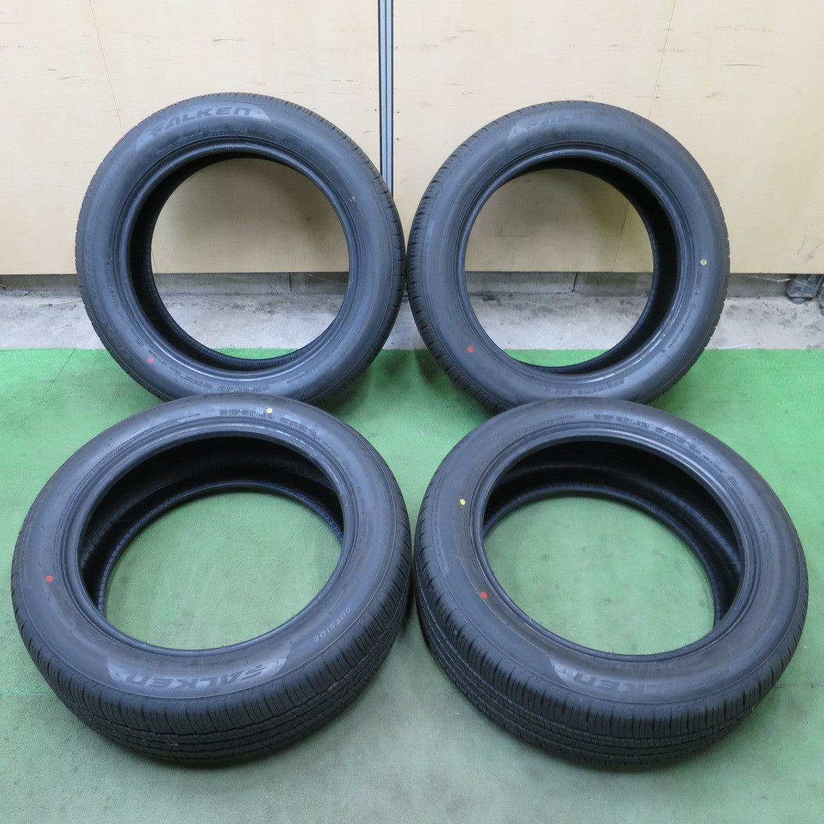 新車外し！25年◎225/55R18 ファルケン ZIEX ZE001A A/S タイヤ 18インチ デリカD5 アウトランダー エクストレイル クロストレック 等◎6082102NGノタ