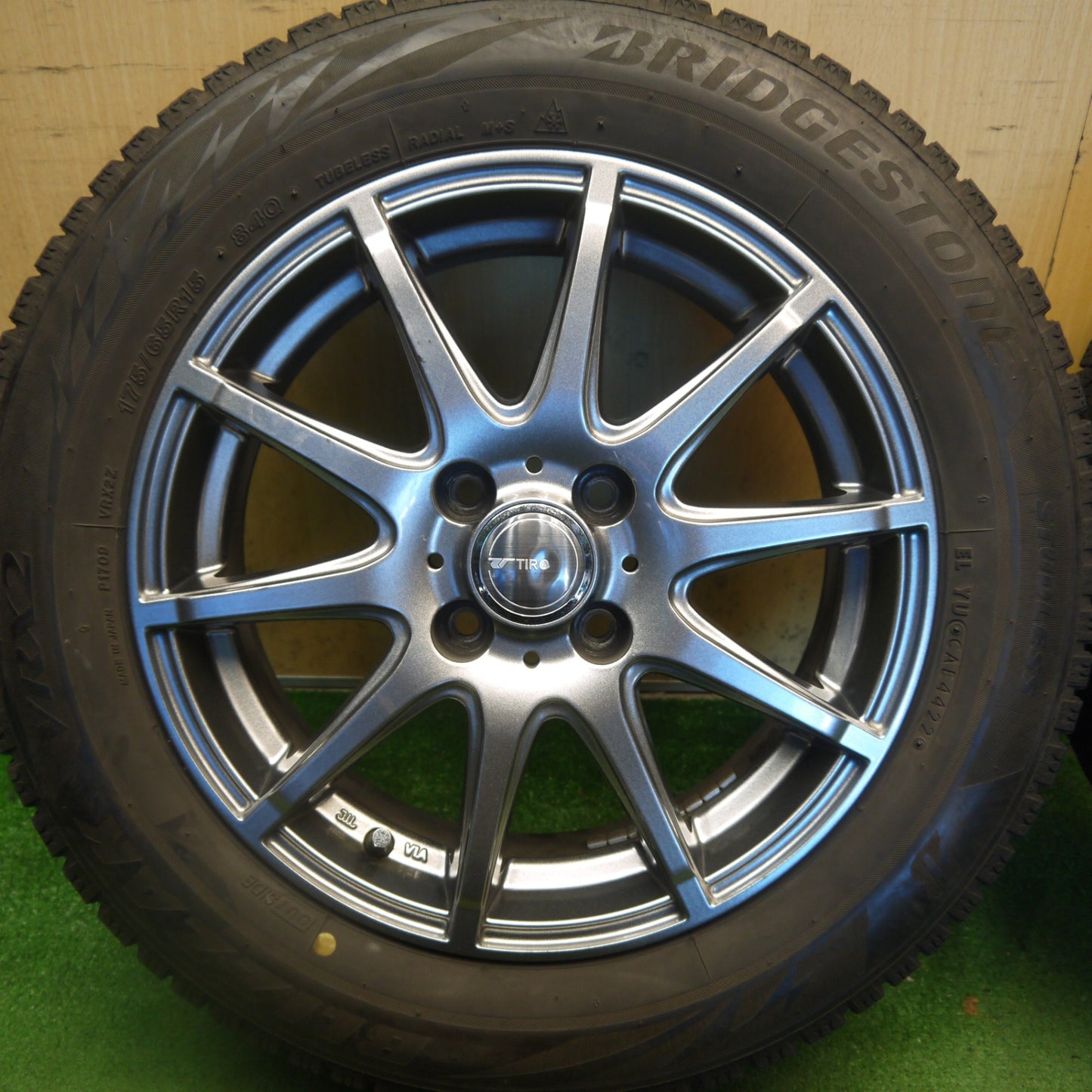 4本価格！22年◎スタッドレス 175/65R15 ブリヂストン ブリザック VRX2 TIRO 社外 アルミ 15インチ PCD100/4H◎6083103Hス