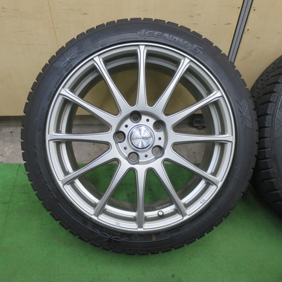 バリ溝！キレイ！9分★スタッドレス 225/45R18 グッドイヤー アイスナビ6 ravrion LUMIERE ラブリオン 18インチ PCD114.3/5H★6022503TTス