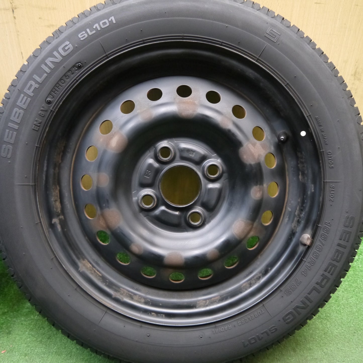 4本価格！23年★155/65R14 セイバーリング SL101 スチール ホイール 14インチ PCD100/4H★5090201Hノ
