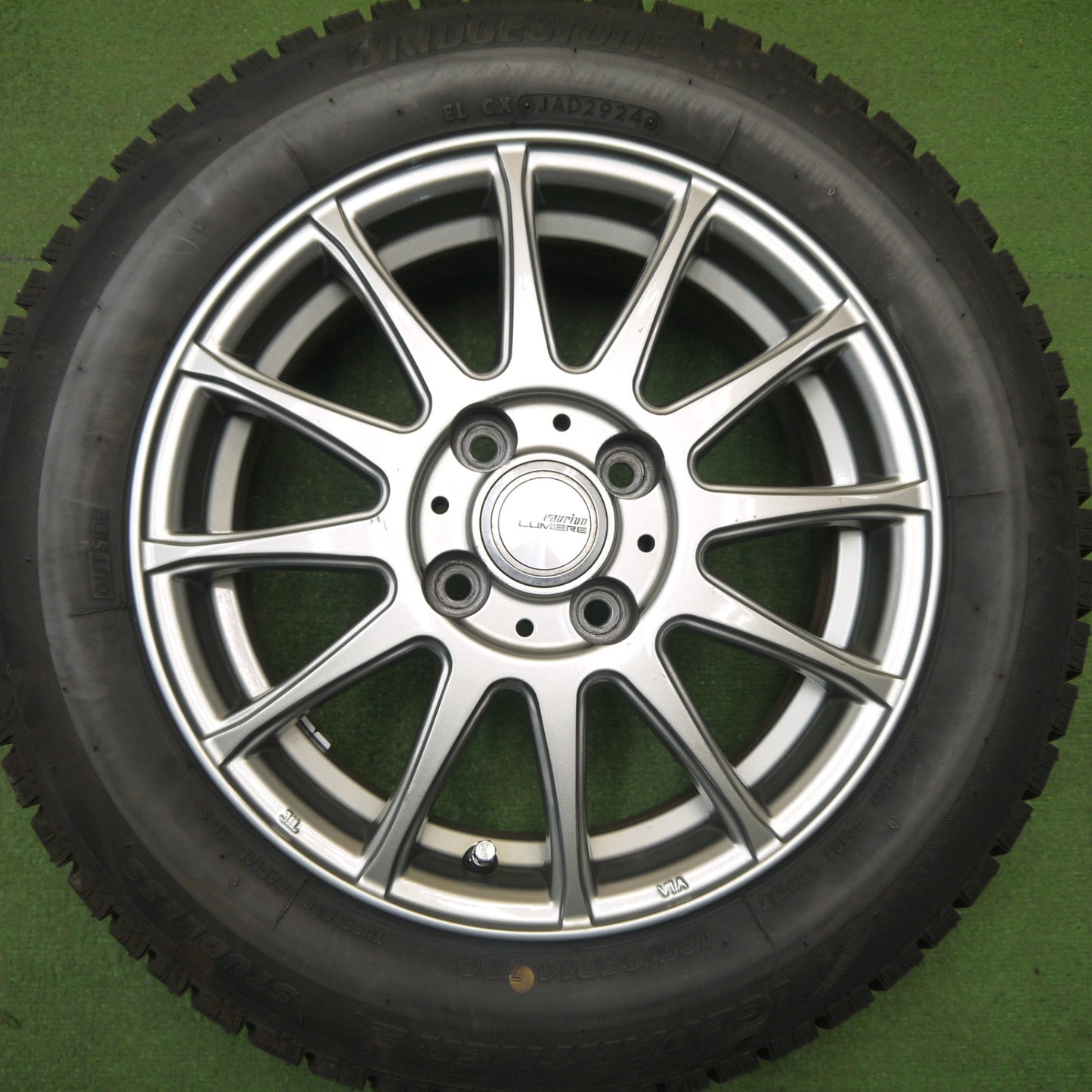 バリ溝！24年！キレイ！ほぼ10分★スタッドレス 165/65R14 ブリヂストン アイスパートナー2 ravrion LUMIERE ラブリオン 14インチ PCD100/4H★6011306Hス