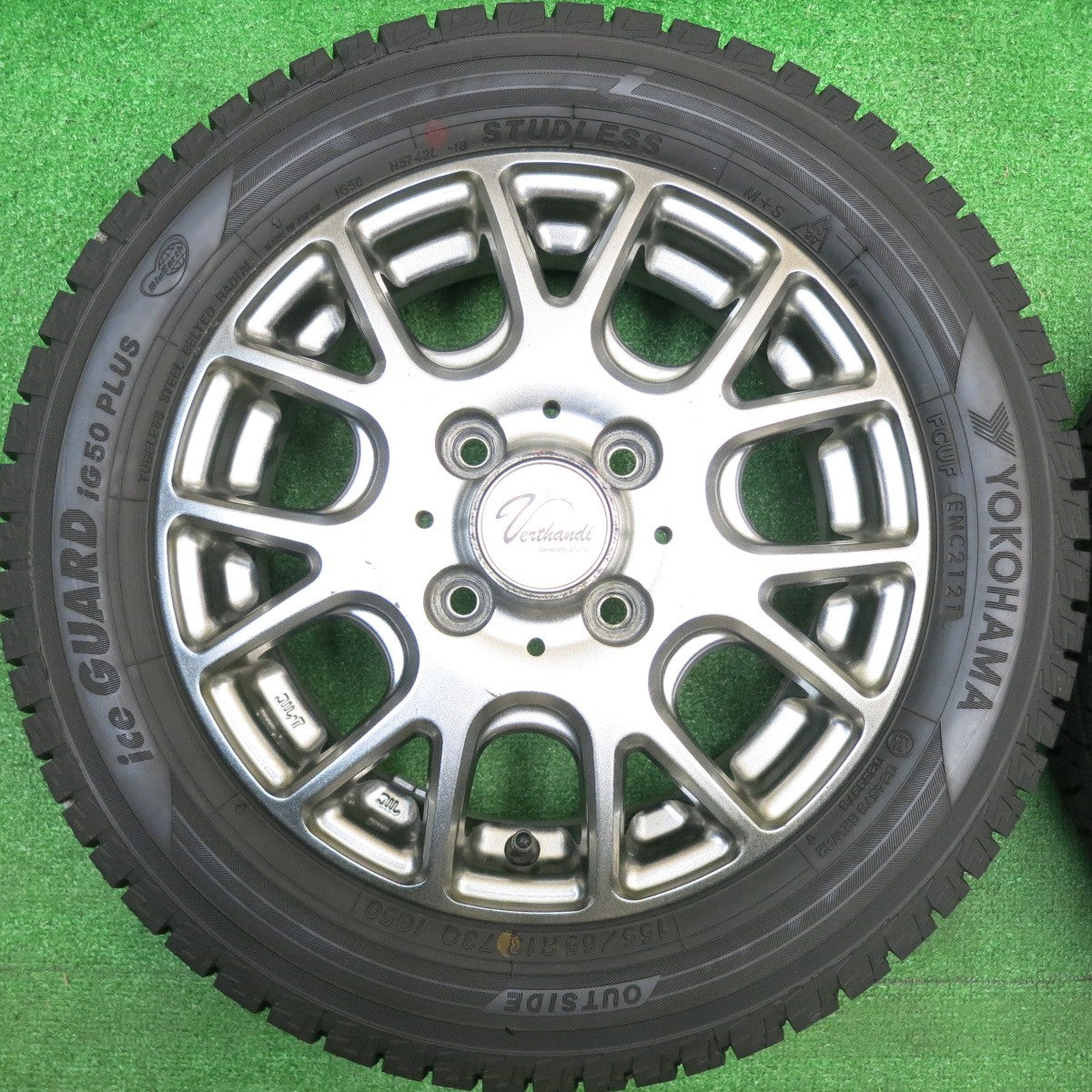 バリ溝！21年！ほぼ10分★スタッドレス 155/65R13 ヨコハマ アイスガード iG50 プラス Verthandi ヴェルザンディ ヴェルサンディ 13インチ PCD100/4H★5110904HAス
