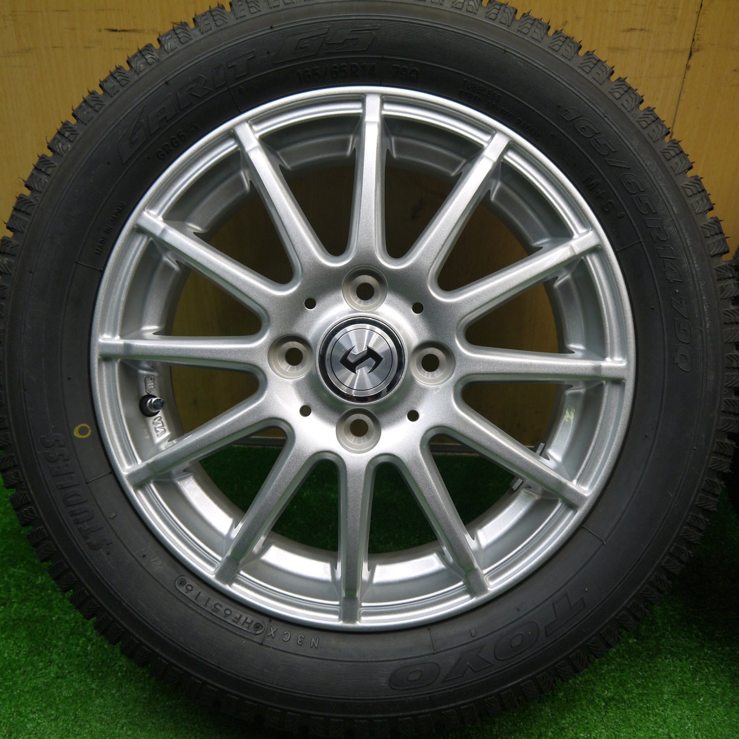 ほぼ未使用！キレイ★スタッドレス 165/65R14 トーヨー ガリット G5 社外 アルミ 14インチ ハスラー ソリオ 等 PCD100/4H★5103101Hス
