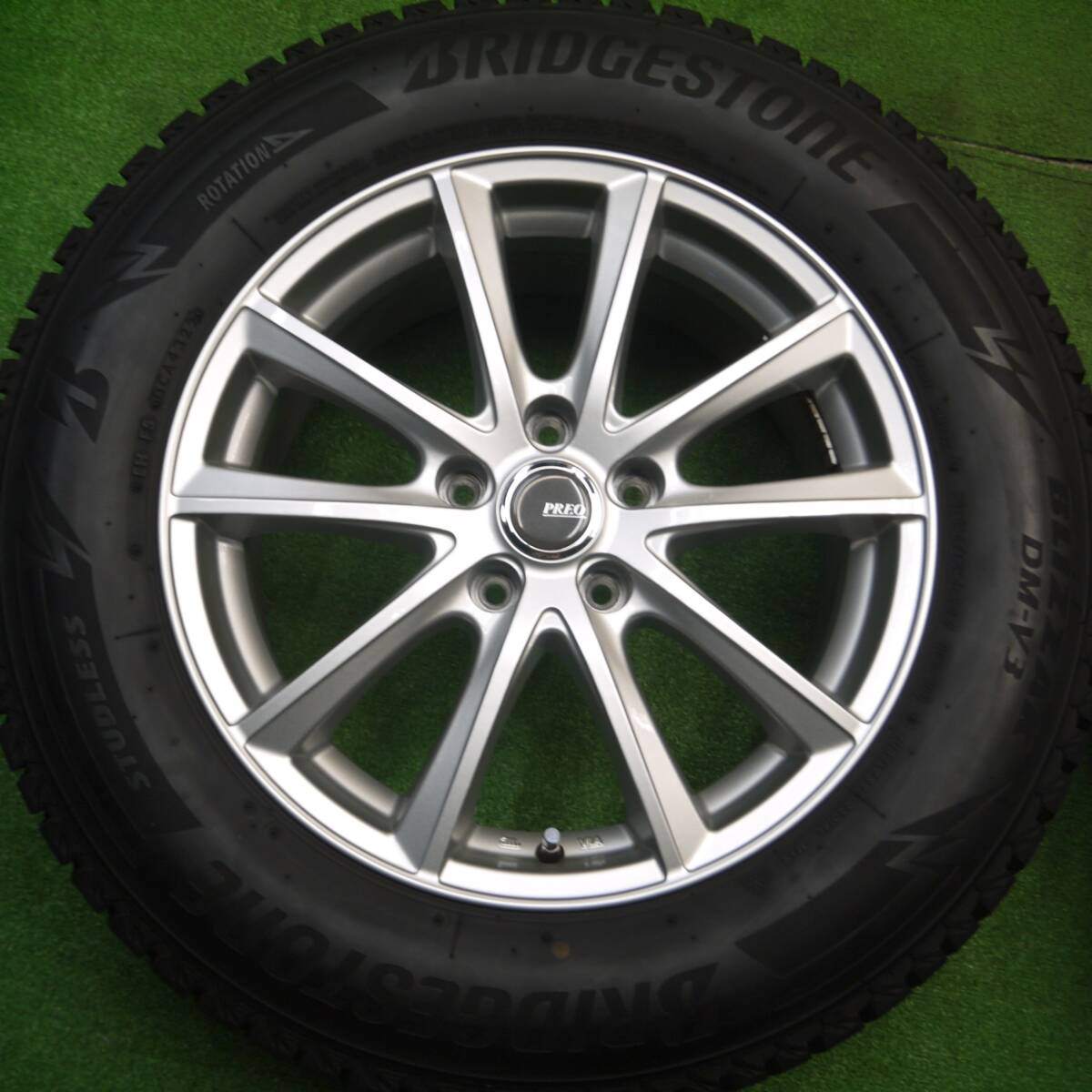 バリ溝！22年！キレイ！9.5分★スタッドレス 225/65R17 ブリヂストン ブリザック DM-V3 PREO プレオ 17インチ PCD114.3/5H★4121004Hス