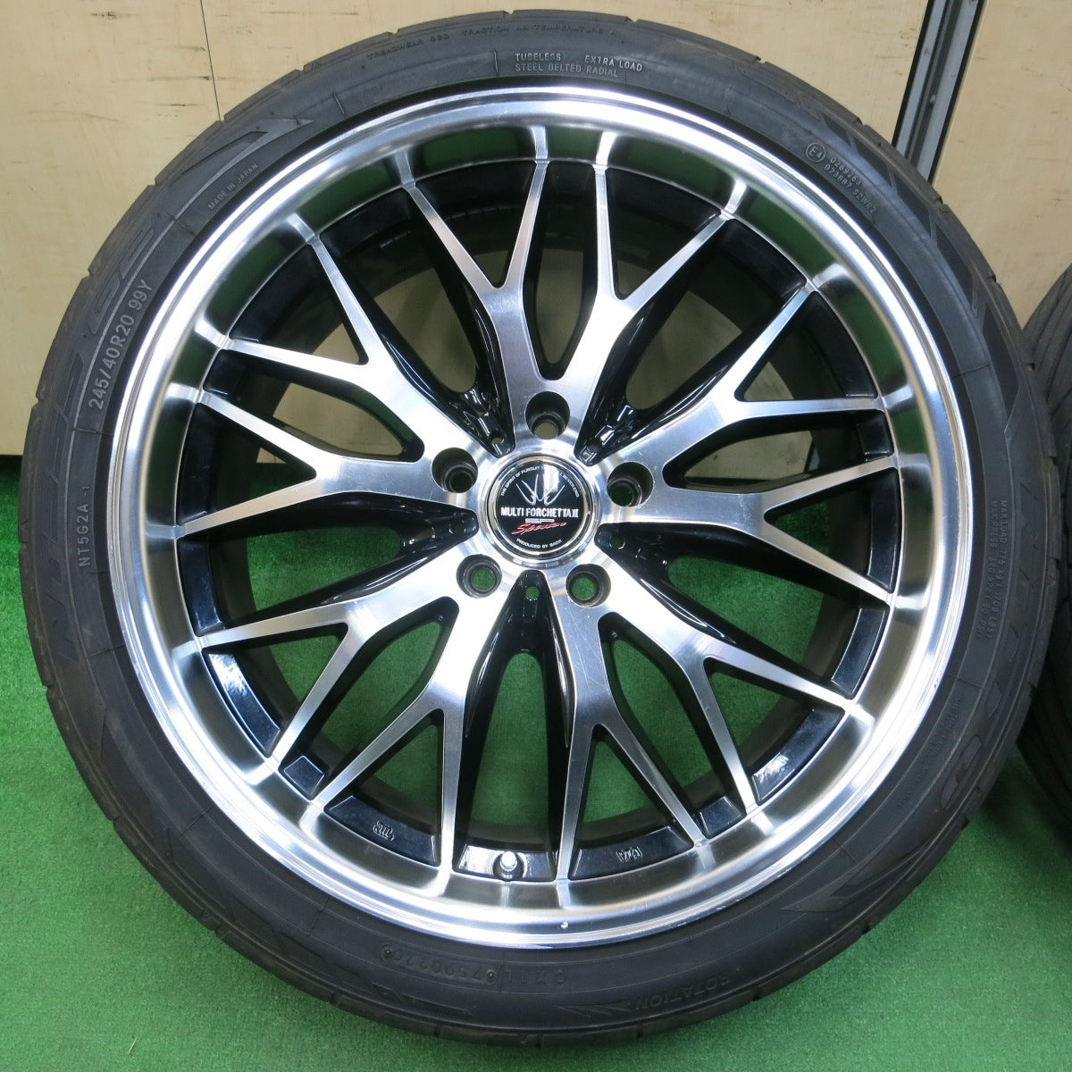 *送料無料* 4本！20年★レクサス LS 等 ロクサーニ MULTI FORCHETTAⅡ SP Spectar 245/40R20 275/35R20 ニットー NT555 G2 LOXARNY PCD120/5H★4030606イノ