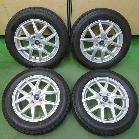 バリ溝！22年！キレイ！9.5分★スタッドレス 185/60R15 グッドイヤー アイスナビ7 Zmeist M5 15インチ PCD100/4H★5111406イス