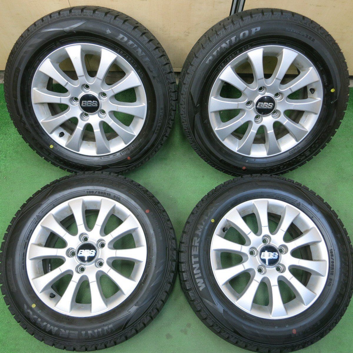 超バリ溝！22年★ワーゲン ゴルフ 純正 BBS RD391 195/65R15 スタッドレス ダンロップ ウインターマックス WM02★3102507イス