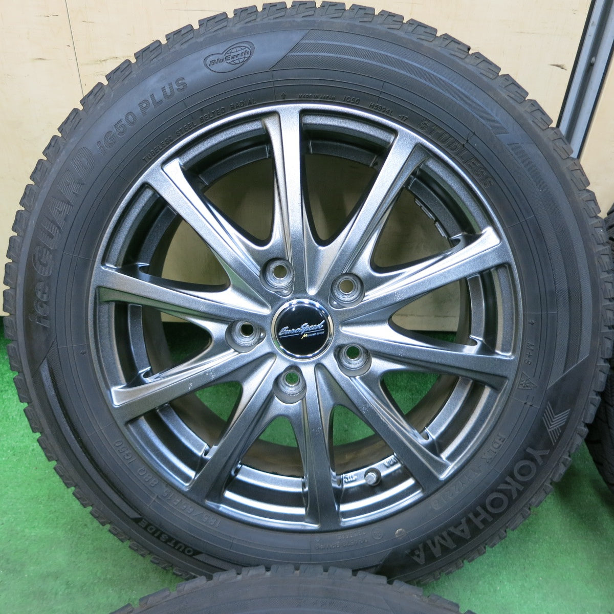 [送料無料] バリ溝！9.5分★スタッドレス 185/65R15 ヨコハマ アイスガード iG50 プラス EuroSpeed MANARAY SPORT ユーロスピード 15インチ PCD114.3/5H★4112112SYス