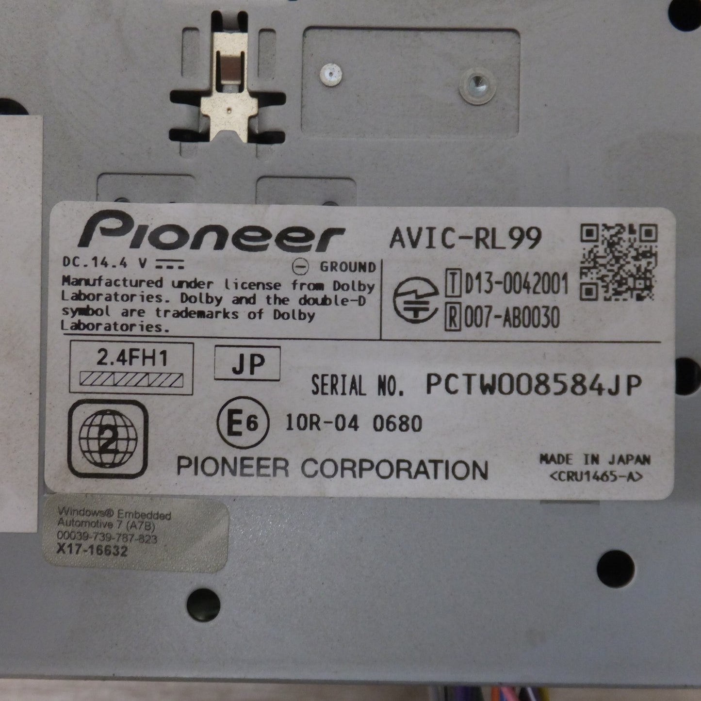 [送料無料] ★カロッツェリア carrozzeria カーナビ 楽ナビ AVIC-RL99 パイオニア Pioneer[9]★