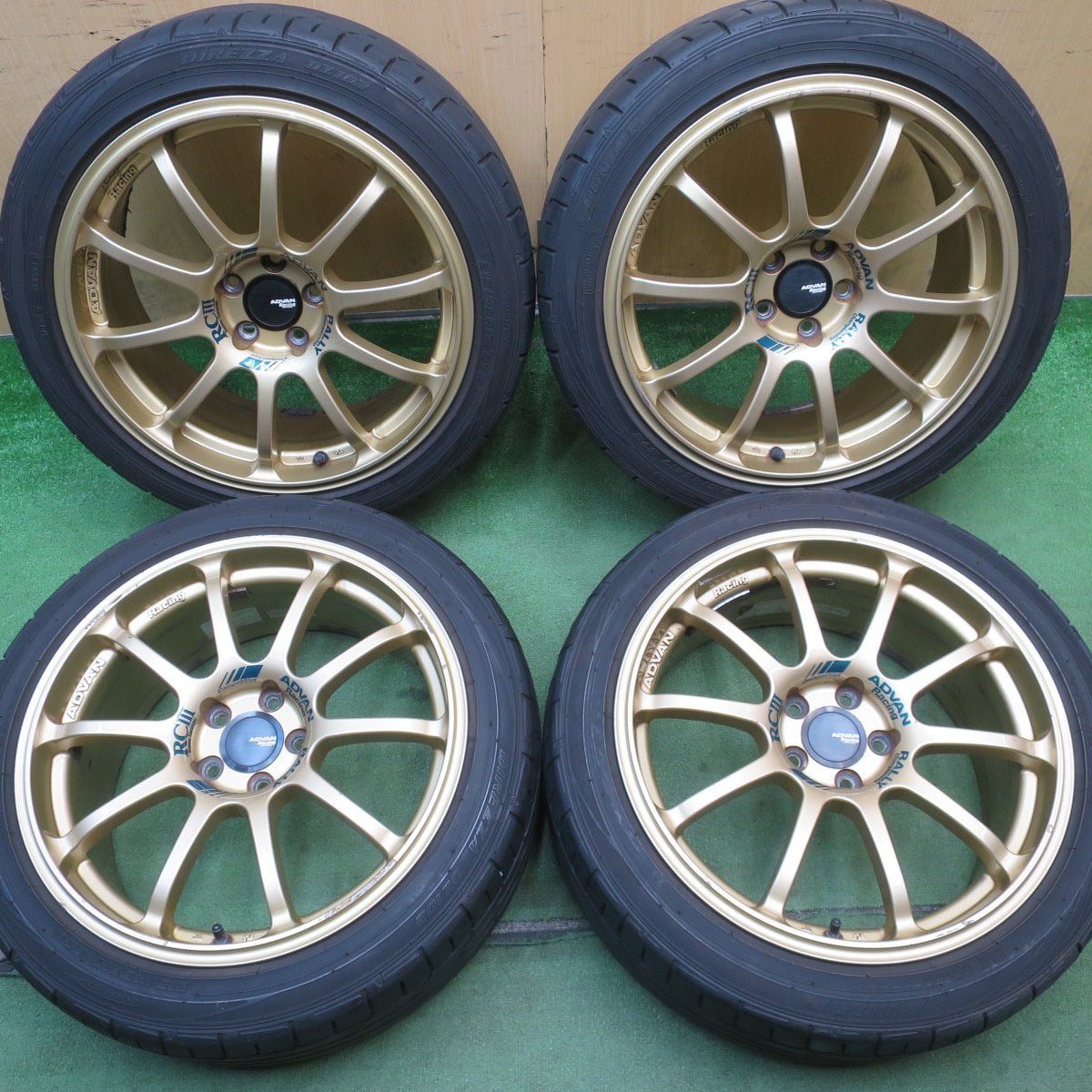 バリ溝！24年！8.5分◎ADVAN Racing RCⅢ 215/45R17 ダンロップ DIREZZA DZ102 アドバン レーシング RC3 17インチ PCD100/5H◎6072101NJノ
