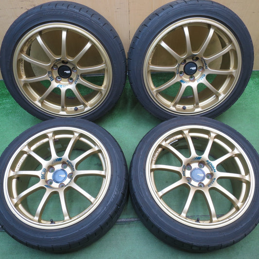 バリ溝！24年！8.5分◎ADVAN Racing RCⅢ 215/45R17 ダンロップ DIREZZA DZ102 アドバン レーシング RC3 17インチ PCD100/5H◎6072101NJノ