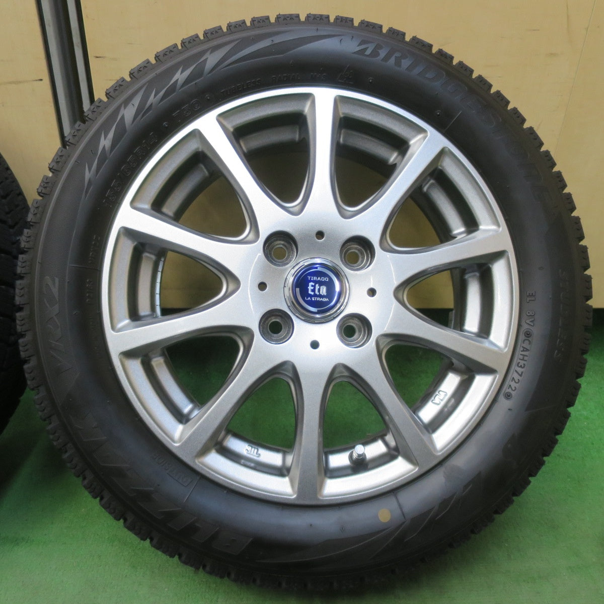 バリ溝！22年！キレイ！9.5分以上★スタッドレス 155/65R14 ブリヂストン ブリザック VRX2 TIRADO Eta LA STRADA ティラード ラストラーダ 14インチ PCD100/4H★6033106イス