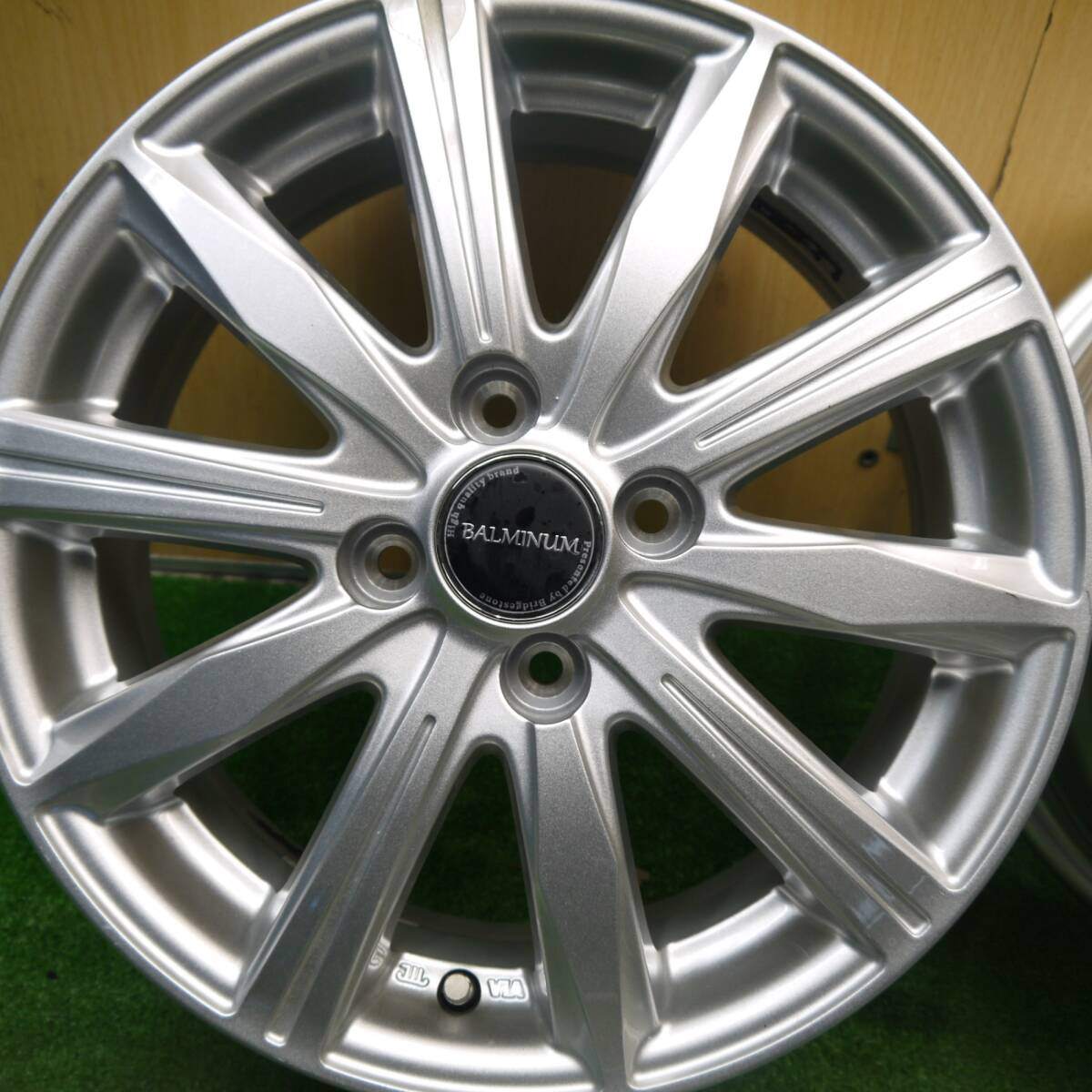 美品★BALMINUM バルミナ ブリヂストン製 15インチ ホイール 15×5.5J PCD100/4H★5040806Hホ