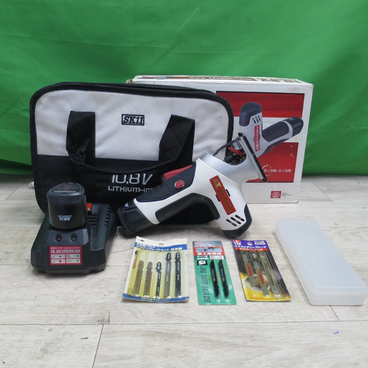 [送料無料] 付属品多数!バッテリー2個☆SK11 充電 マルチソー 10.8V SMS-108V-13Li 充電器 ケース 箱 付き 電動 工具☆